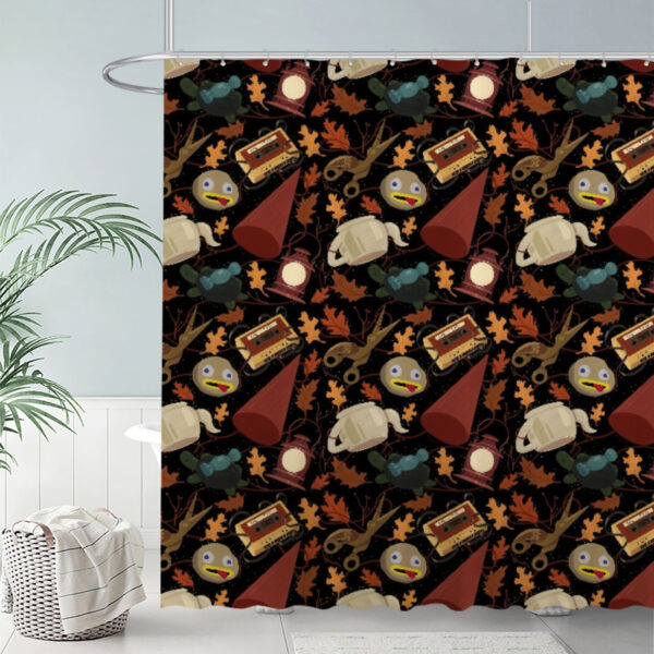 ZapMerch Autumn Leaves Shower Curtain Scattered Vintage Objects Bathroom Decor Waterproof Fabric Durable Easy Care Washable 72"X72"(Hooks Not Included)